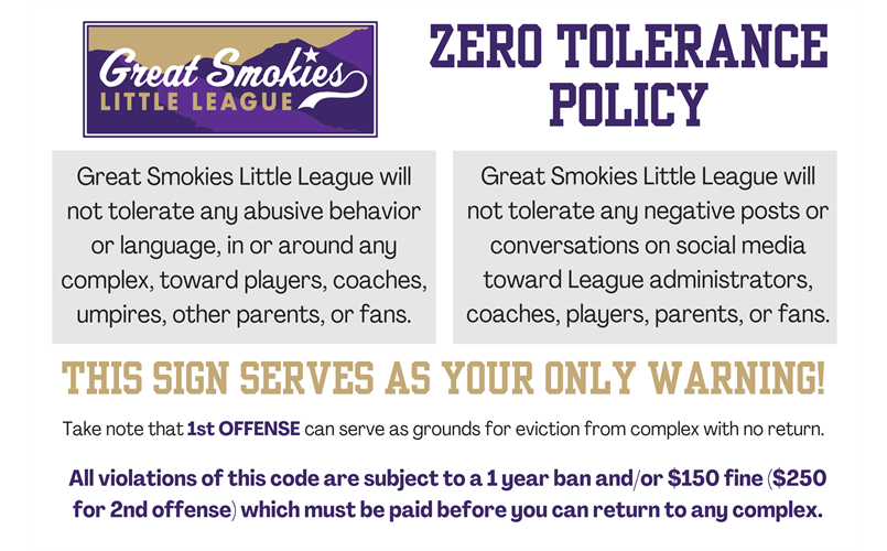 GSLL Zero Tolerance Policy